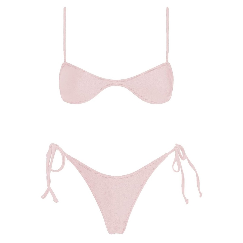 Light Pink Tie-Side Bikini Set - Women Swim small new